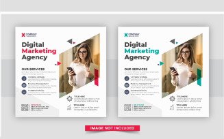 Creative digital marketing post design layout set