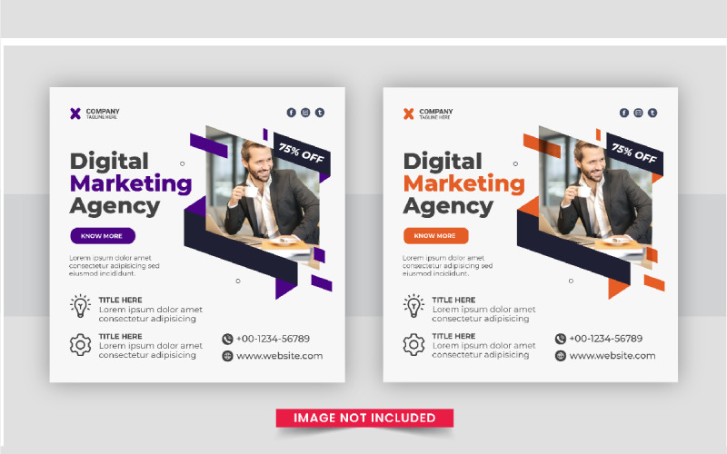 Creative digital marketing post design set Corporate Identity