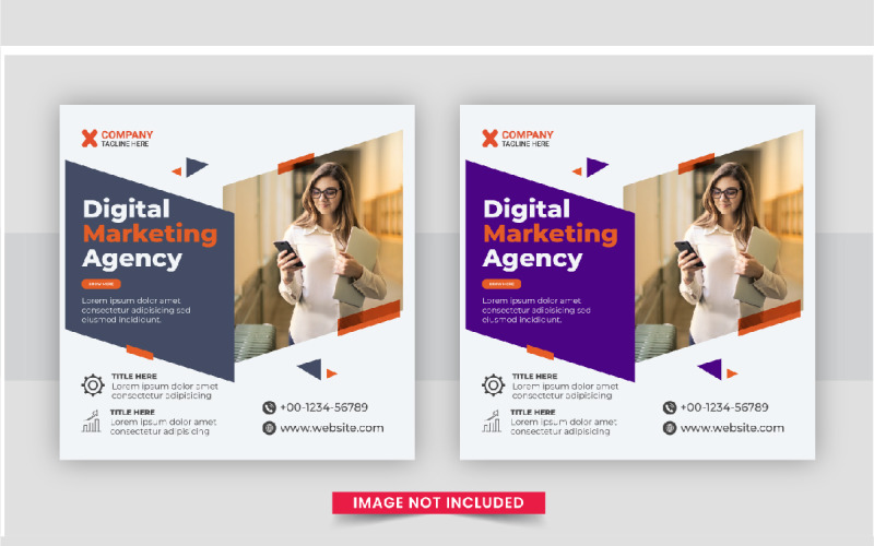 Creative digital marketing post design template set Corporate Identity