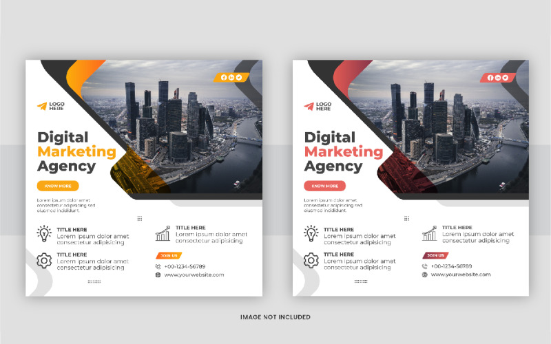 Digital marketing post design template layout Corporate Identity