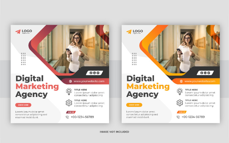 Digital marketing post template design layout Corporate Identity