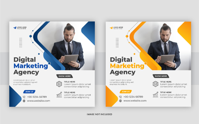Digital marketing post template design Corporate Identity