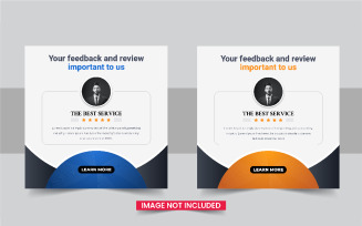 Modern customer feedback social media post template design Layout set