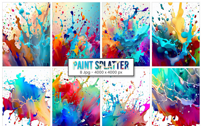 Colorful Ink splash background, drop splatter paint, stain splash dirty, colorful splat Background