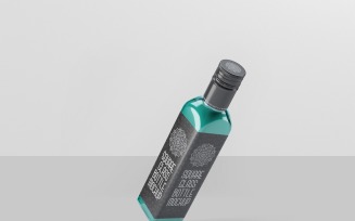 Glass Bottle - Square Glass Bottle Mockup 3