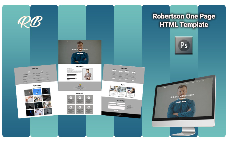Robertson - Personal One Page Portfolio HTML5 Template Landing Page Template