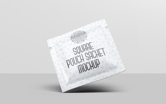 Sachet - Square Pouch Sachet Mockup 4