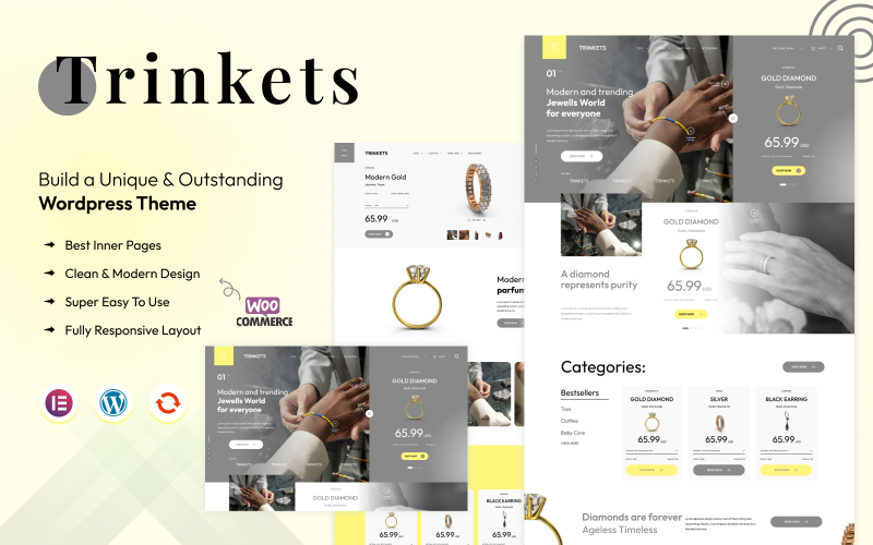 Trinkets - Stylish Jewelry & Imitation Store - WordPress Theme WooCommerce Theme