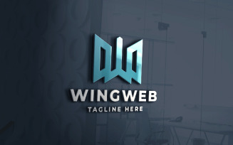 Wing Web Letter W Pro Logo Template