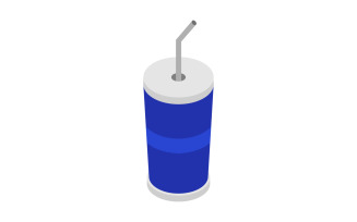 Colored isometric drink in vector on a white background