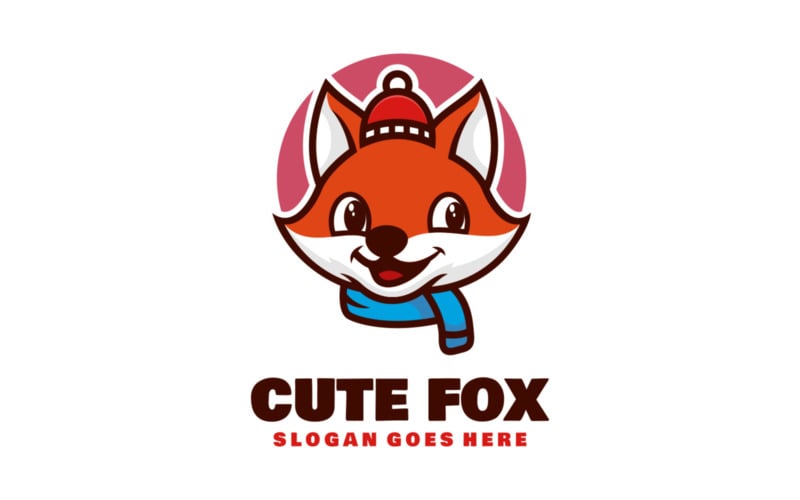 Cute Fox Mascot Cartoon Logo Logo Template