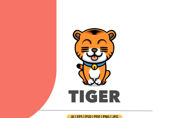 Cute tiger adorable mascot logo template Logo Template