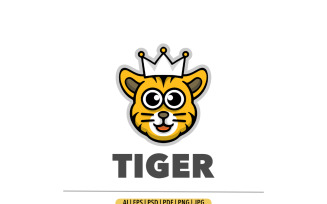 Cute tiger king mascot logo