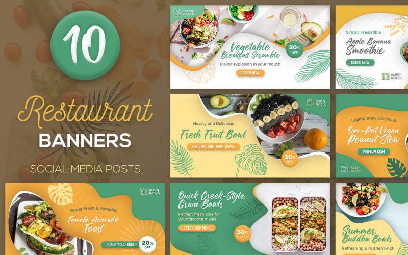 Food and Restaurant Banner Templates Social Media