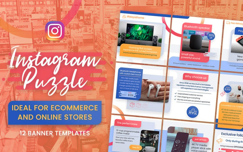 Instagram Puzzle - Business Banner Templates Social Media