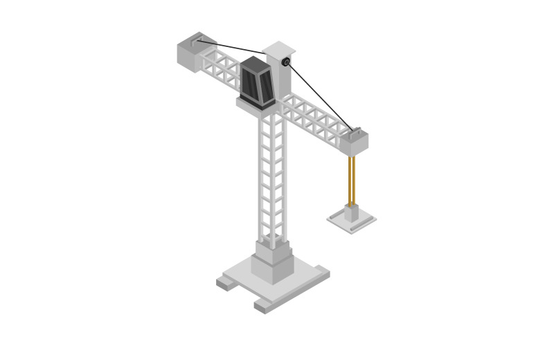 Isometric Crane on a white background Vector Graphic