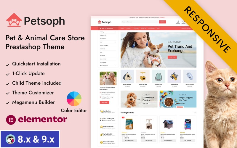 Petsoph - Pet Shop & Animal Care Prestashop Responsive Theme PrestaShop Theme