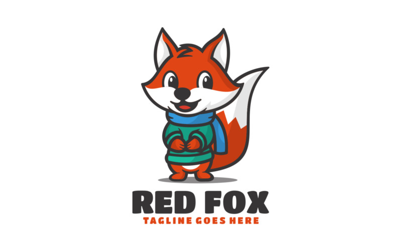 Red Fox Mascot Cartoon Logo Logo Template