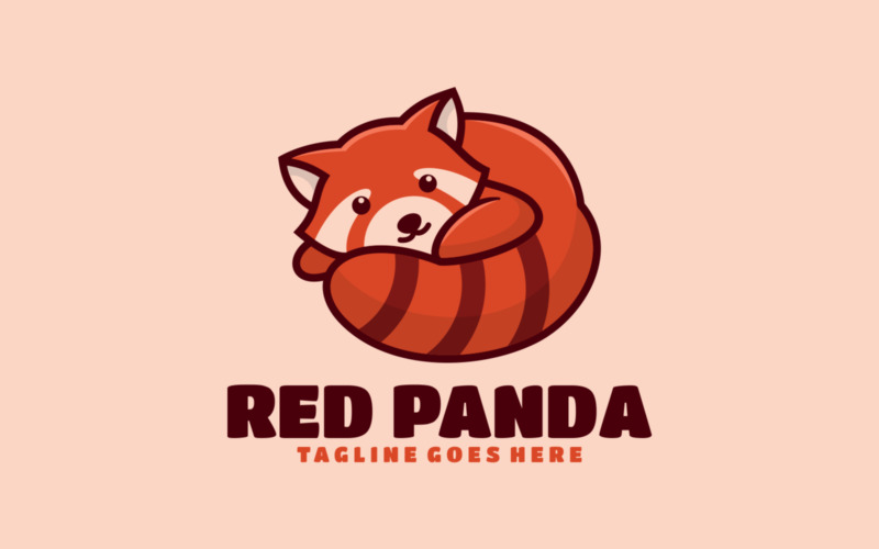 Red Panda Simple Mascot Logo 1 Logo Template