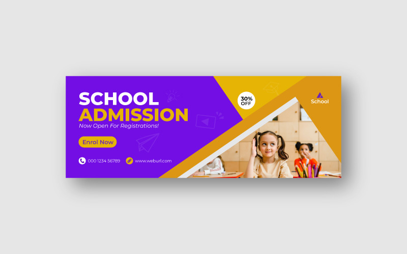 School admission Facebook cover template Social Media