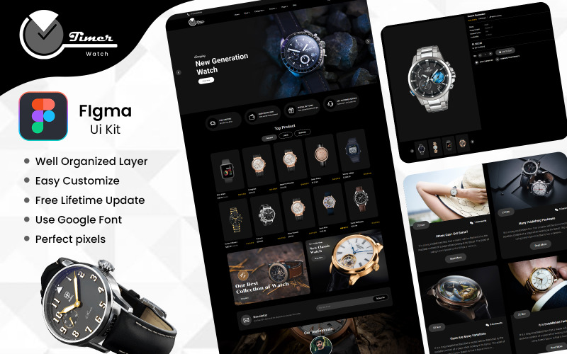 Timerwatch - Watch Store Figma UI Kit UI Element