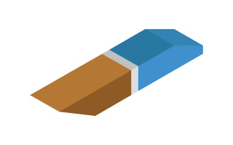 Vector illustrated and colored isometric eraser on a white background