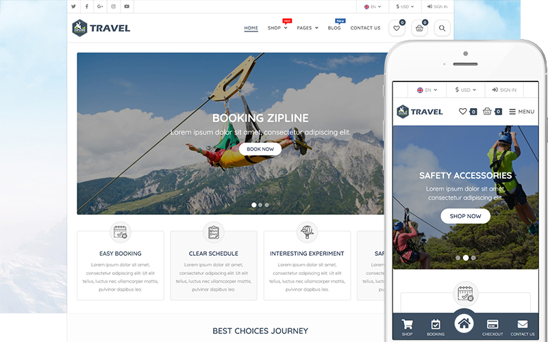 Travel - Travel Tour Booking & Accessories Shop WooCommerce Theme