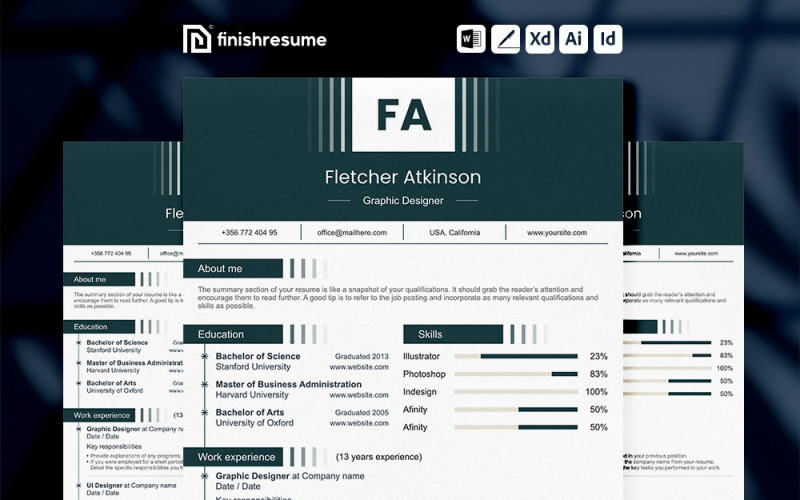 Graphic Designer resume template | Finish Resume | FREE Resume Template