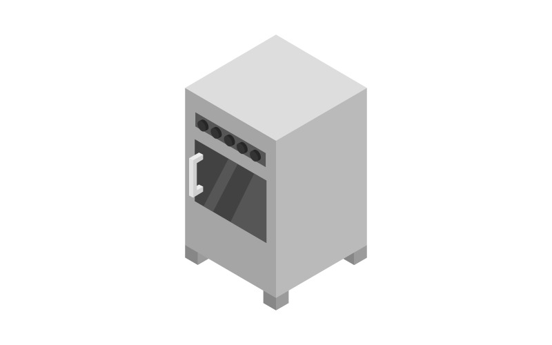 Isometric oven on a white background Vector Graphic