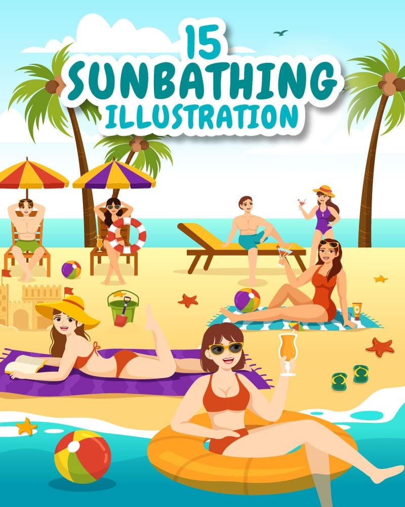 Kit Graphique #338164 Sunbathing Relaxation Divers Modles Web - Logo template Preview