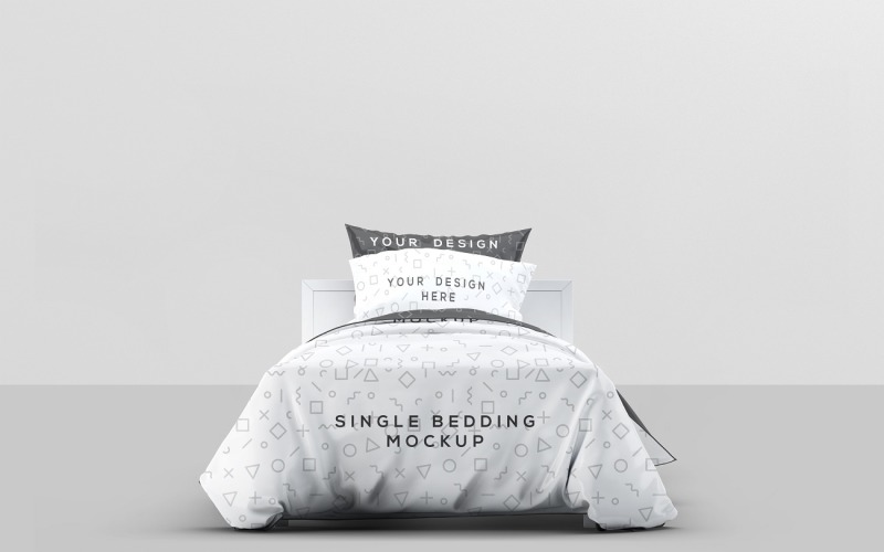 Bed - Single Bedding Mockup Product Mockup