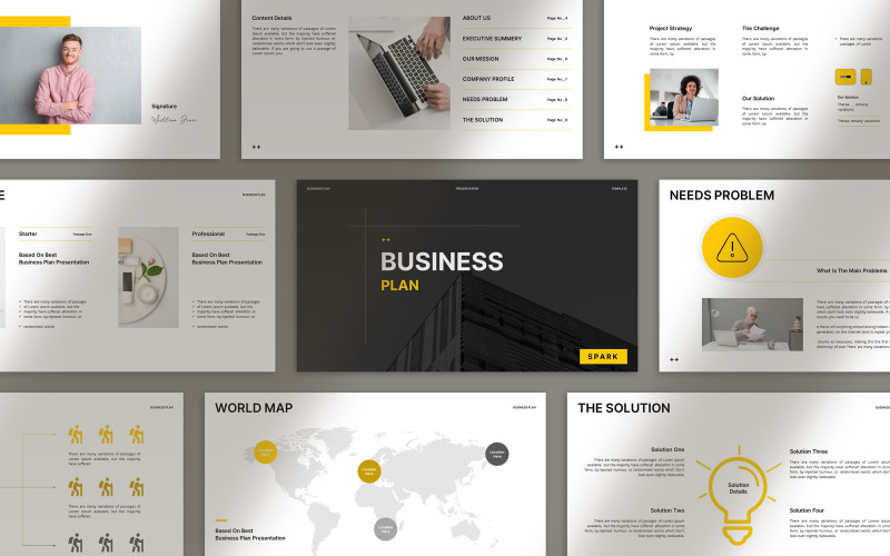 Clean Business Plan Presentation Template Layout PowerPoint Template