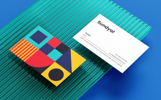 Colorful Geometric Business Card Design - Corporate Identity Template