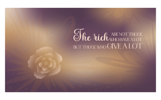 Inspirational Background 14400x8100px in Purple And Gold Color Scheme With Message About The Rich