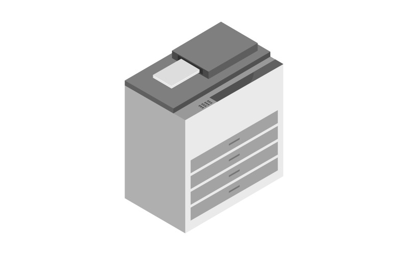Isometric copier i in vector illustrated on white background Vector Graphic