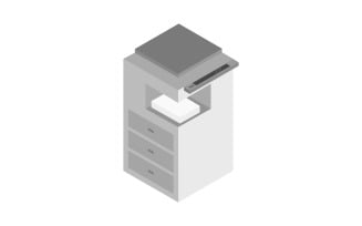 Isometric copier in vector on white background