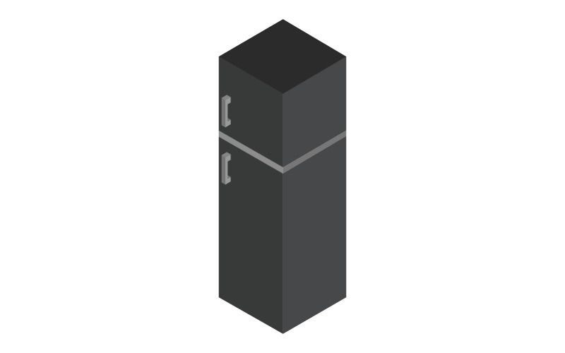 Isometric fridge in vector on white background Vector Graphic