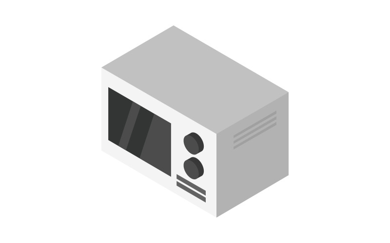 Isometric microwave oven illustrated on a white background Vector Graphic