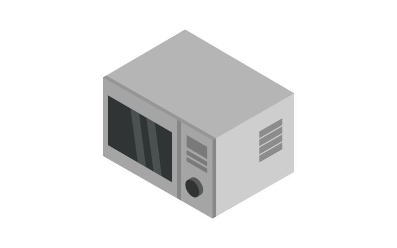 Isometric microwave oven in vector illustrated on white background Vector Graphic