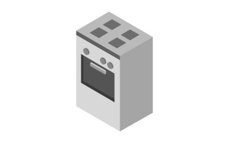 Isometric oven in vector on white background