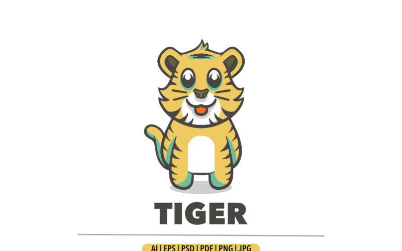 Tiger cartoon mascot logo design Logo Template