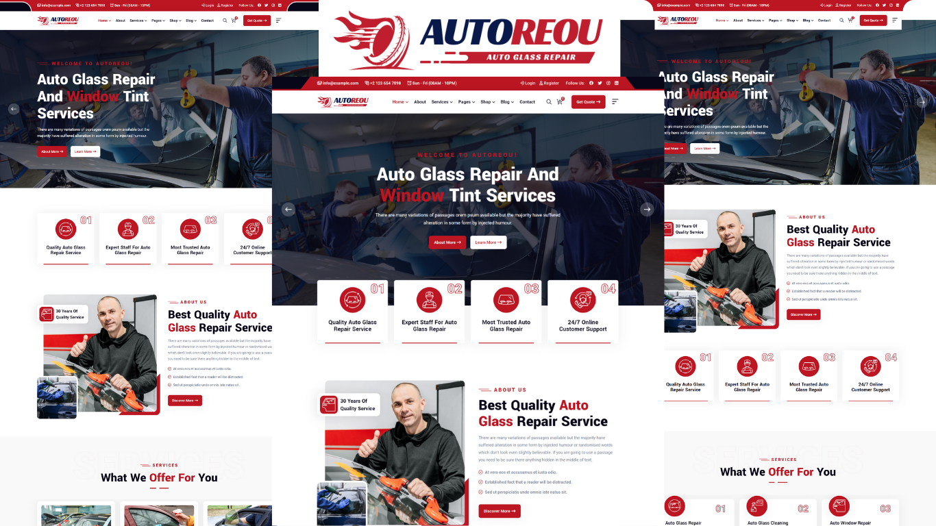 Autoreou - Auto Glass Repair And Window Tint HTML5 Template