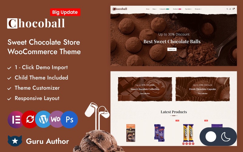 Chocoball - Chocolate, Cake and Bakery Store Elementor WooCommerce Responsive Theme WooCommerce Theme