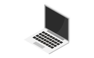 Colorful isometric laptop on a white background