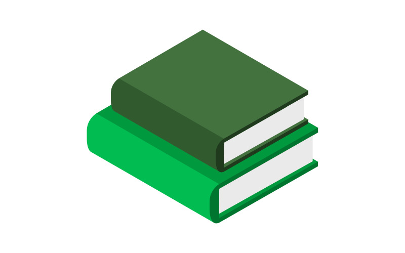 Illustrated and colored isometric book Vector Graphic
