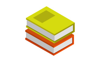 Isometric and colorful book on white background