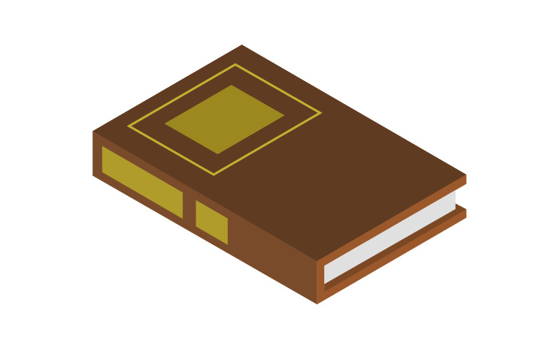 Isometric book in vector and brown Vector Graphic