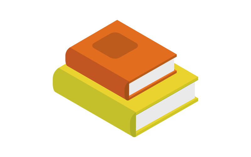 Isometric book in vector illustrated and colored Vector Graphic