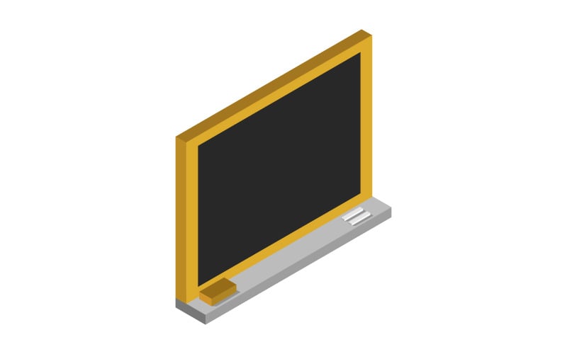 Isometric school blackboard illustrated in vector on white background Vector Graphic