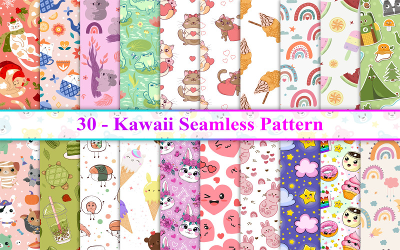 kawaii seamless pattern, kawaii pattern, Seamless Pattern